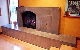 Concrete
                  fireplace