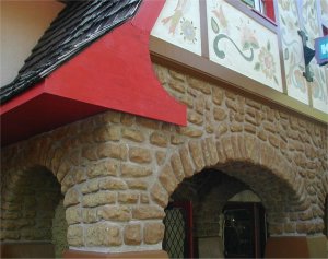 Stones are color cement mortar.