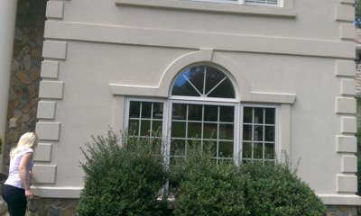 This house in Great Falls,
                                    Virginia is advertised as
                                    Traditional three coat stucco and no
                                    EIFS