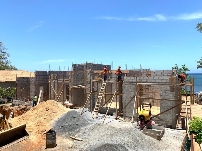 New stucco house in Roatan, Honduras