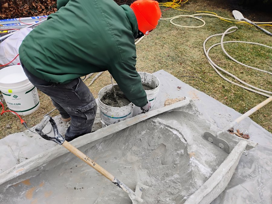 Dry mix of portland cement, lime and sand