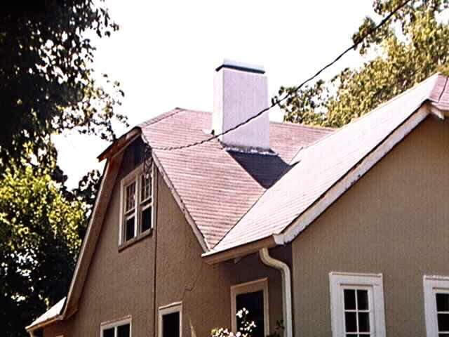 stucco over flagstone.