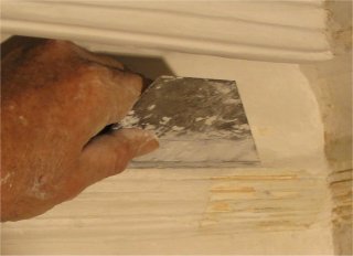 Miters on plaster moldings