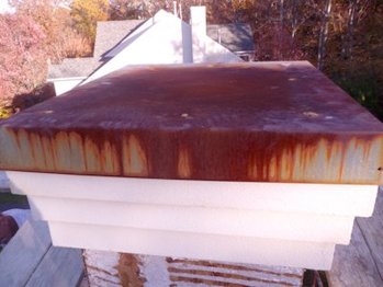 Galvanized chimney caps rust.