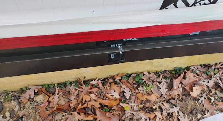 Flashing over the step in the foundation 