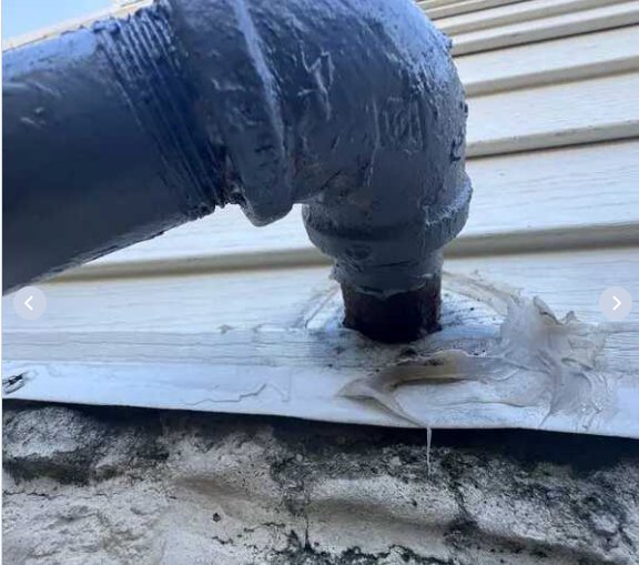 Rusty pipes leak on this 5 year old house.