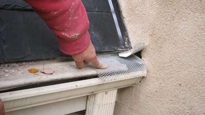 Roof is covered with foam and plastic