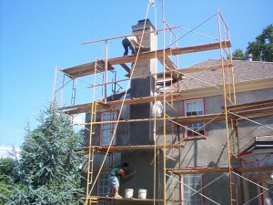 stucco
                chimney