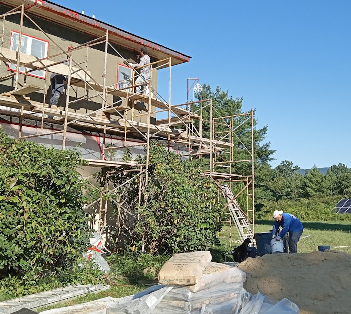 Self furring lath for stucco.