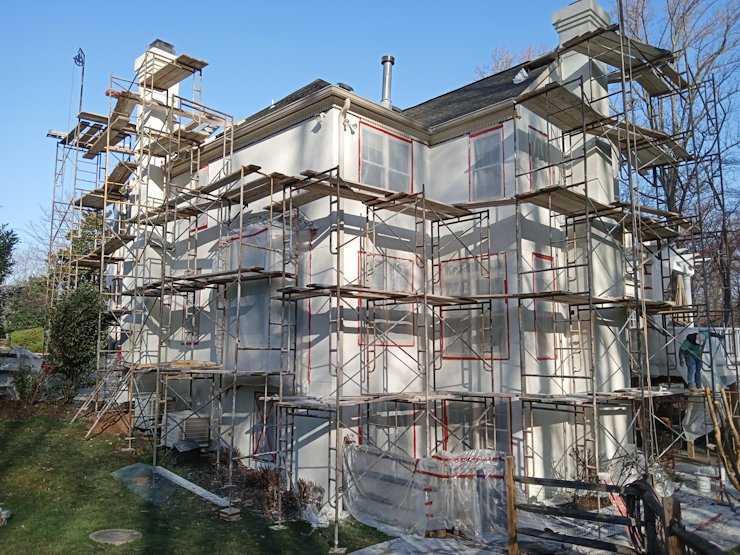 Scaffold for stucco
