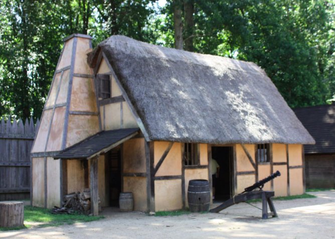 Wattle-and-daub-in Jamestown