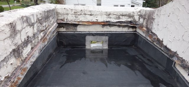 The first step is to flash over the terminator
                      bar on the rubber membrane roof.