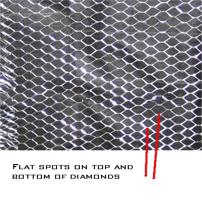 Diamond mesh lath-upside down